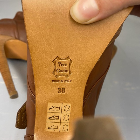 Giampaolo Viozzi Brown Leather Platform Bootie 38 - Picture 8 of 8